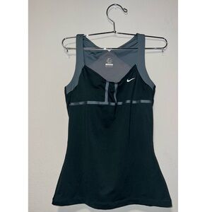 Nike Dri-FIT Black and Gray Athletic Tank, Small